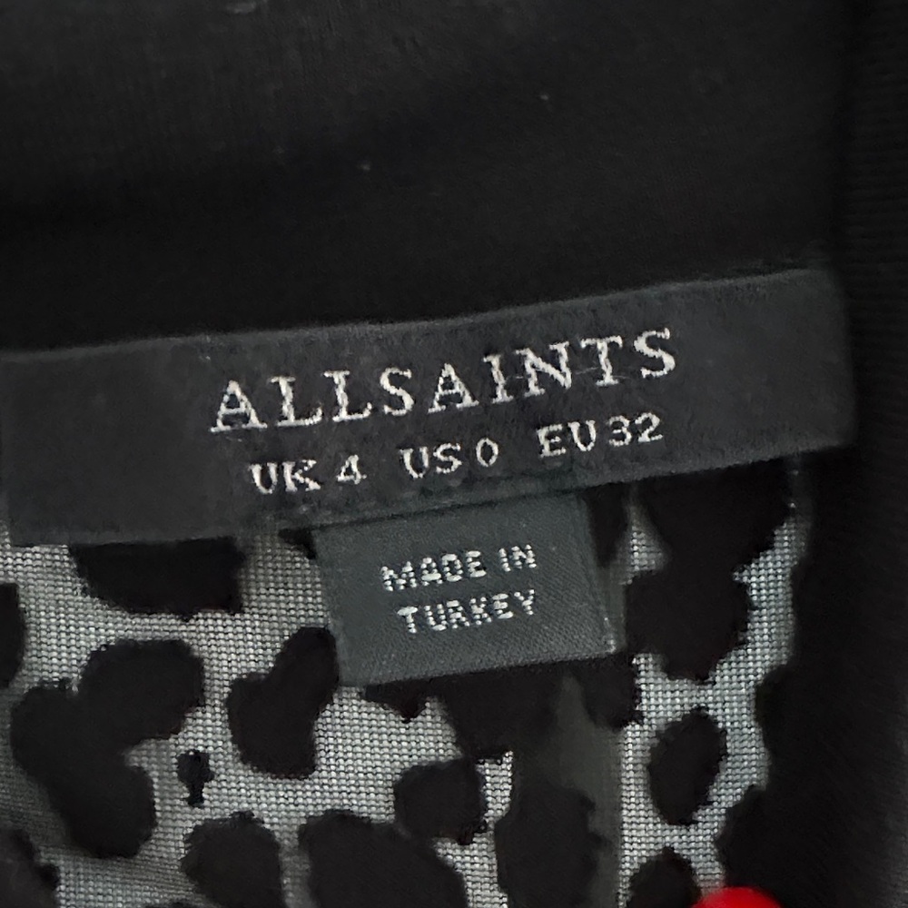 AllSaints Black Mock Neck Long Sleeve Top - Picture 2 of 4